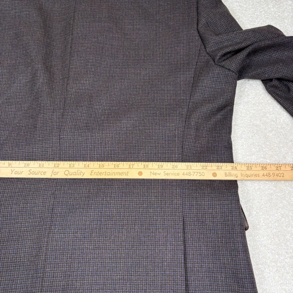 Ralph Lauren Blazer Brown Plaid Wool Size 48R Measures 50 Sport Coat